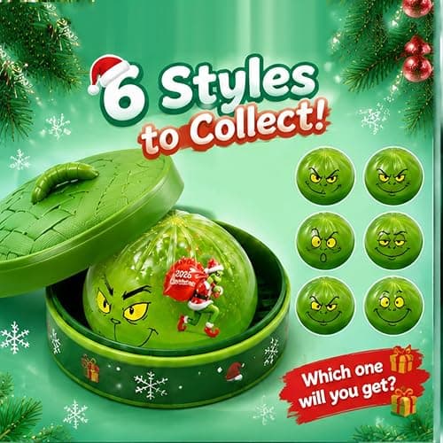 Stress Relief Squishy, Random 1 of 7 Color, Squeeze Party Favor Gifts | Random 1 of 7 Color, Mystery Green Christmas Dumpling Edition, Stress Relief Sensory Squeeze for Holiday Gifts Party Favors thumbnail 3