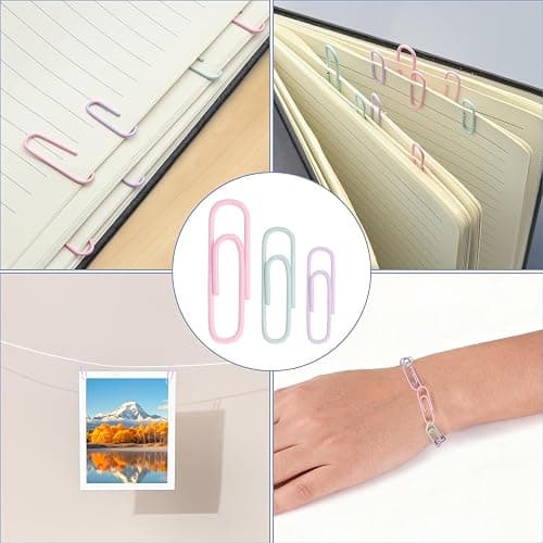 240PCS Colored Assorted Size Paper Clips and Binder Clips, Paperclips Large Medium Small, Binder Clip and Paper Clip Set for Home, School, and Office Supplies in a Container with Compartments thumbnail 7