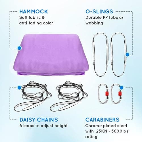 Yes4All Aerial Yoga Hammock 5.5 Yards, 198 Inches Height Aerial Silks, Yoga Trapeze Increasing Strength, Flexibility and Balance thumbnail 4