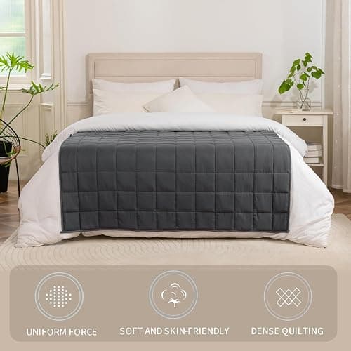 Good Nite Couverture Lestée pour Adulte Couette Lestée Couverture De Relaxation Plaid Lesté Weighted Blanket Gris 8 kg 150 x 200 cm thumbnail 2