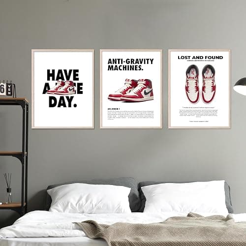 BigWig Prints Hypebeast Wall Art - Hypebeast Room Decor Poster, Sneaker Art, Sneaker Posters, Sneakerhead Pictures, Shoe Wall Artwork for Boys Room, Sneakerhead Bedroom - Unframed Set Of 3 (12x16”) thumbnail 4
