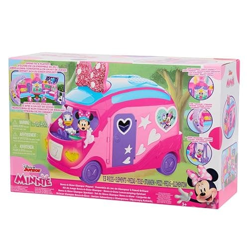 Disney Junior Minnie Mouse Bows-A-Glow Rolling Glamper 13-piece Figures and Playset, Kids Toys for Ages 3 Up, Amazon Exclusive by Just Play thumbnail 7