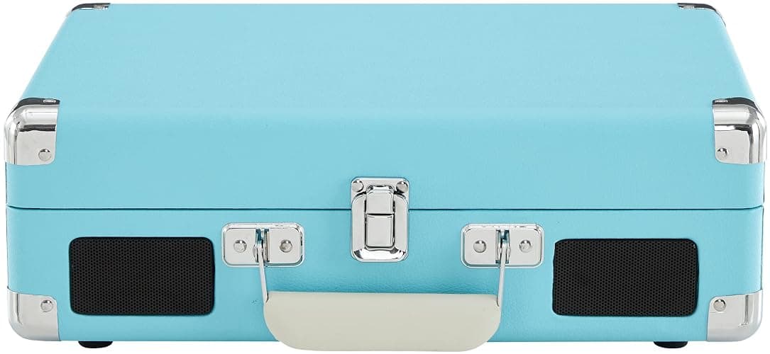 Crosley CR8005F-TU Cruiser Plus Vintage 3-Speed Bluetooth in/Out Suitcase Vinyl Record Player Turntable, Turquoise/White thumbnail 8