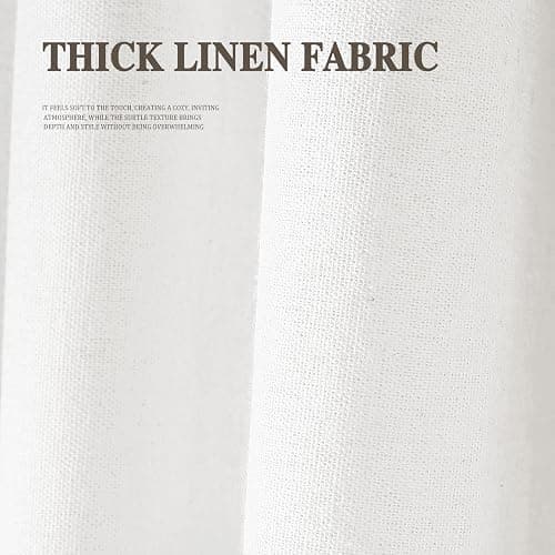 XOGUIBO Farmhouse Shower Curtain with Ruffle Hem Linen White Shower Curtains for Bathroom Country Vintage Rustic Natural Fabric, 72" W x 72" L thumbnail 5