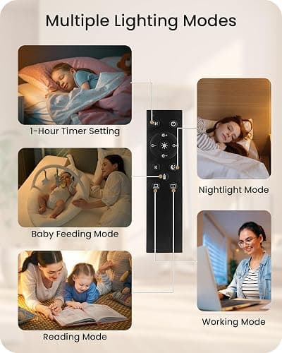 GOEBLESON Dimmable Floor Lamp for Living Room, 68" Tall Standing Lamp, Reading Light with Remote & Foot Pedal, 10W LED Bulb (3000K-6500K) Included, FCC Listed, Reinforced Base, Gold and White DW12LD05 thumbnail 8