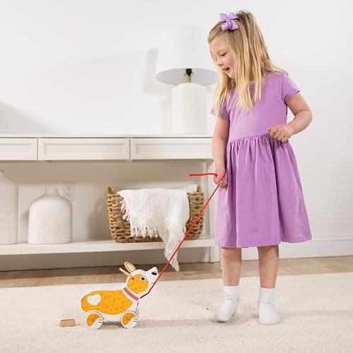 Melissa & Doug Feed, Walk & Poo Pup Wooden Preschool Pull Toy Play Set Ages 3+ - FSC Certified thumbnail 9
