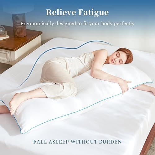 YZ HOME Memory Foam Body Pillow Insert - Full Body Pillow for Adults - Soft Large Long Bed Pillow for Side Sleeper (White, 20 Inchx54 Inch) thumbnail 3