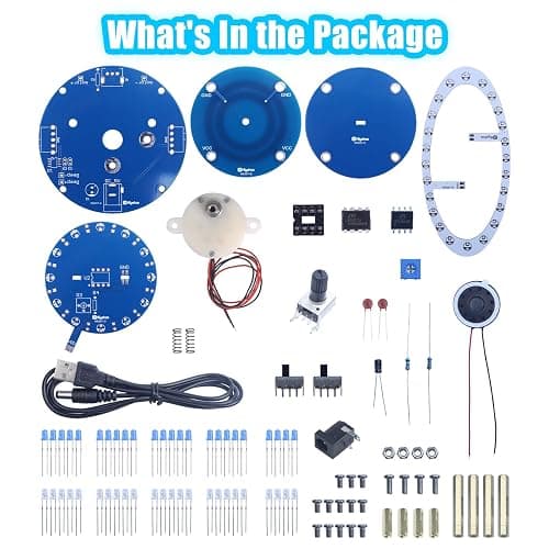 Soldering Projects, PEMENOL DIY Globe Planetary Motion Soldering Practice Kit, Rotating Universe Model Electronic Kit with Music Brightness Adjustable for STEM School College Present thumbnail 7