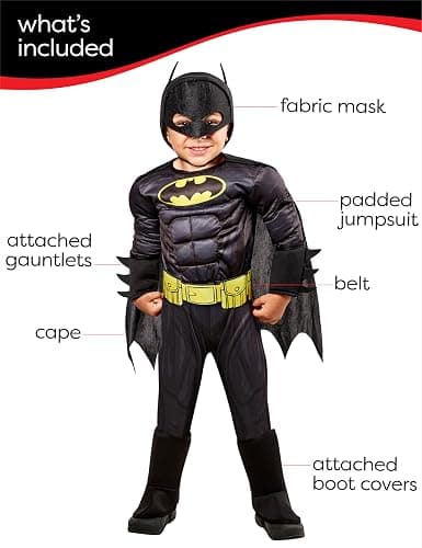 Rubie's Batman Deluxe Costume for Toddlers thumbnail 2