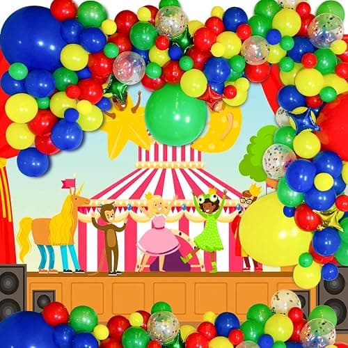 ASIYUHY Red Blue Green Yellow Balloons 100pcs 12 Inch Primary Color Balloon | Thick Latex Helium Matte Blue Yellow Red Green Balloon for Carnival Circus Kids Birthday Baby Shower Party Decorations thumbnail 5