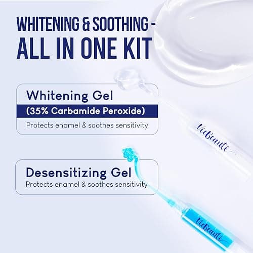 VieBeauti Teeth Whitening Kit with LED Light for Sensitive Teeth, 35% Carbamide Peroxide, Remineralizing Gel for Fast Results Mint thumbnail 5