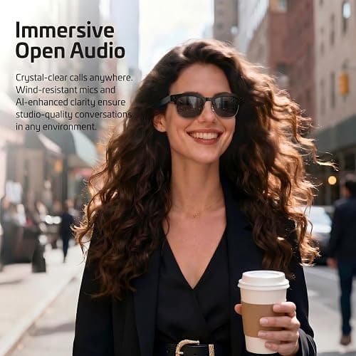 AI Smart Glasses for Men Women,8MP 4K HD Camera Glasses,Supports AI Voice Control/Photo/Video/Audio Recording,Bluetooth Camera Glasses with 133 Translations,IP67 Waterproof for Business & Outdoor thumbnail 7