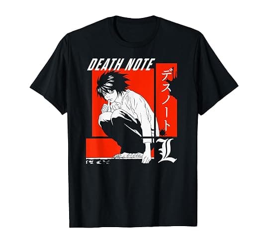 Death Note Retro Blocks L Anime T-Shirt - Image 1