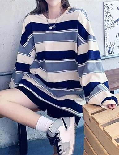 Grunge Shirt for Women Y2k Goth Shirts Long Sleeve Harajuku Aesthetic Top Punk T-Shirt thumbnail 2