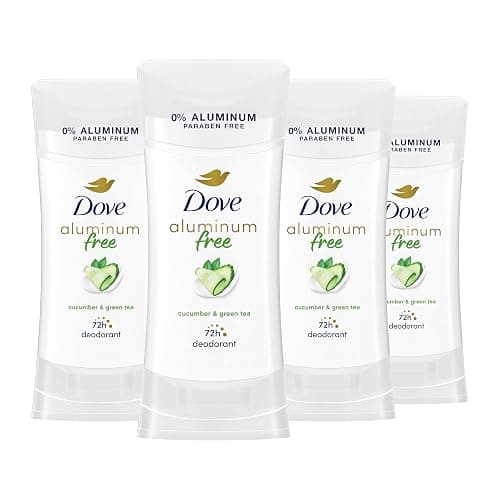 Dove Aluminum Free Deodorant for Women 4 Count Cucumber and Green Tea 72 hour odor protection 2.6 oz - Image 1