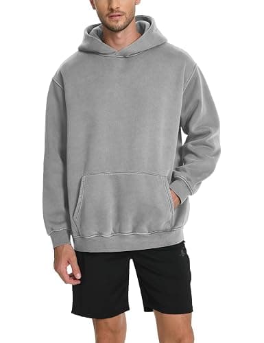 Hatant Hoodies for Men Heavyweight Fleece Sweatshirts Mens Acid Wash Athletic Hoodie Oversized Matching Pullover for Couples thumbnail 2