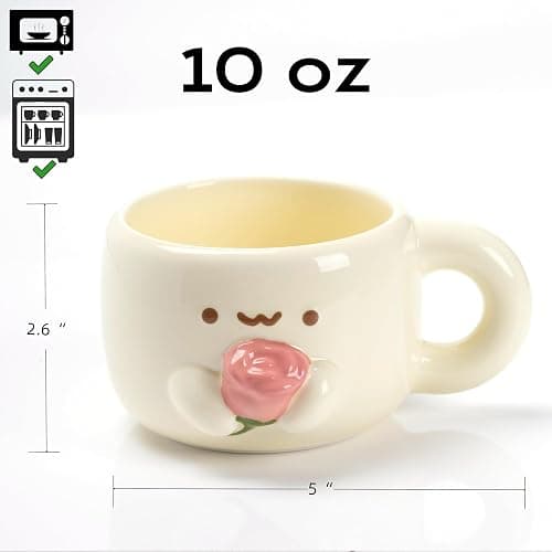 Cute Funny Coffee Mugs Valentines Day Mug Anime Cup For Women, Unique Anniversary Engagement Couple Gifts For Him And Her, Kawaii Mr And Mrs Gifts (Rose) thumbnail 3
