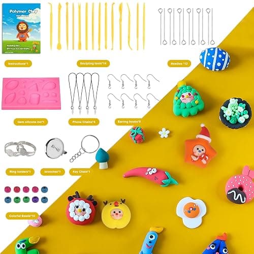 Polymer Clay 51 Colors, CiaraQ Modeling Clay for Kids, Oven Bake Clay with Sculpting Tools, Non Toxic, Ideal for Sculpture, Crafting, DIY Projects. (Assorted Colors, 0.7oz/Colors) thumbnail 5