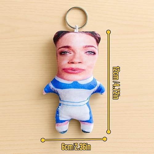 VEELU Cute Plush Keychain for Backpacks, Custom Photo Keychain, Ugly Pillow Pendant, Purse Bag Charm Gift for Men thumbnail 10