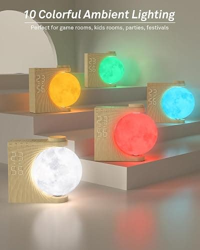 AIRIVO Alarm Clock for Bedrooms, Sunrise Alarm Clock Wake Up Light for Kids Teens, White Noise Sound Machine, Moon Light Dual Alarms for Heavy Sleepers, Night Light Clock for Preppy Room Decor thumbnail 4
