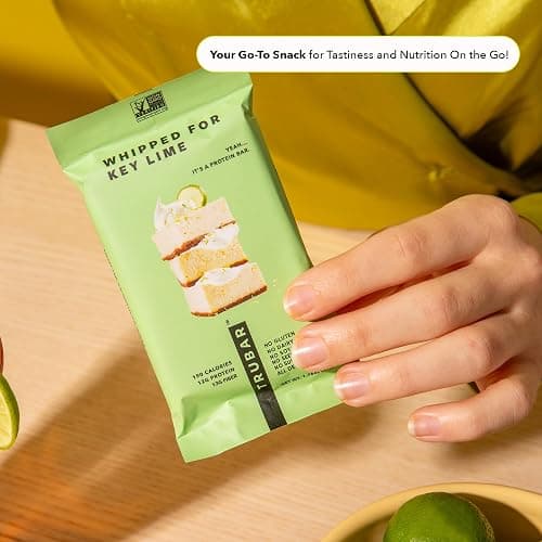 TRUBAR Vegan Protein Bar, Whipped for Key Lime, Gluten Free, Plant Based, High Fiber, Dairy Free, Low Fat, Non GMO, No Sugar Alcohols, 12G Lean Protein, 13G Fiber, Healthy Snack Bars, 12 CT - Whipped for Key Lime thumbnail 5