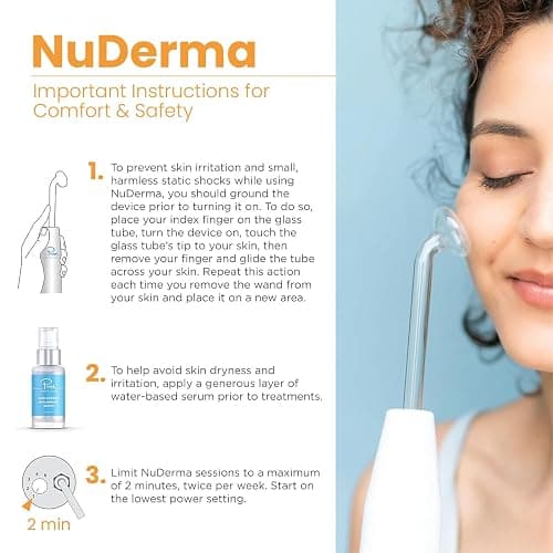 Pure Daily Care NuDerma Handheld Skin Therapy Wand Machine w/Neon – Anti-Aging - Skin Tightening - Wrinkle Reducing - Dark Circles – Clarifying - Hair & Scalp Stimulator thumbnail 4