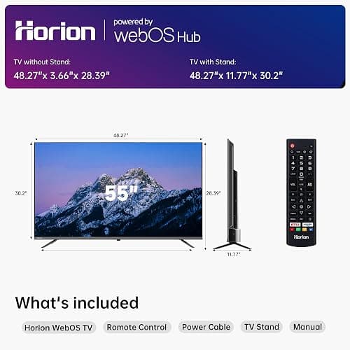 HORION 55 inch Smart TV, 4K UHD LED TV with WebOS 22, Ultra Slim Television with Mega Contrast, HDR10, Dolby Audio - Streaming Live, Bluetooth, Hdmi, WiFi ((P6D Series, 2025) thumbnail 9