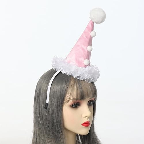 Clown Hat Headband Black and White Mini Jester Costume Accessory | Thick fabric, lightweight, fit for adult, comfortable, suitable party, carnival, Halloween, birthday, renaissance fair thumbnail 5