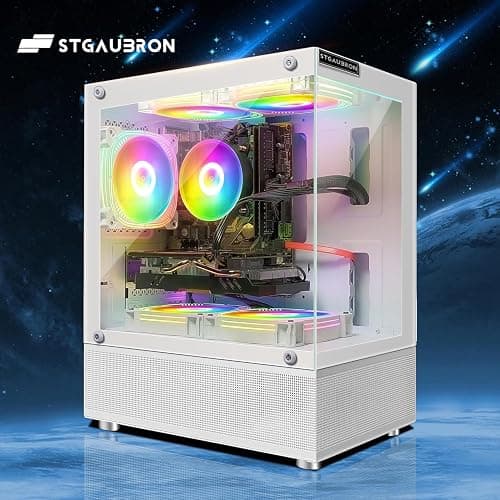 STGAubron Gaming PC Computer Desktop, Intel Core i7-6700 up to 4.0G, 32G DDR4, 2T SSD, Radeon RX 580 16G GDDR5, 600M WiFi, BT 5.0, RGB Fan x3, Windows 10 Home - 6700/RX 580 thumbnail 2