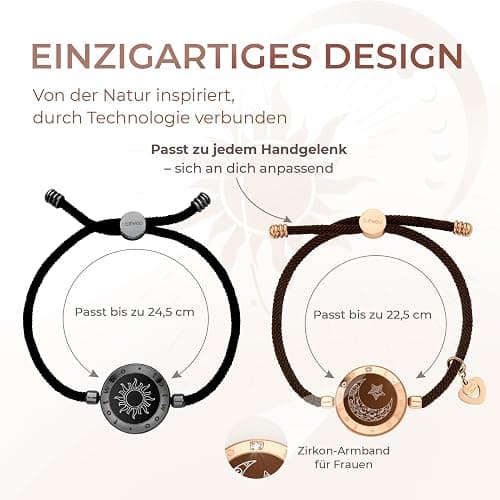 TOTWOO Bracelet Connecté pour romane et moi à distance, Duo Vibrant en Acier Inoxydable Réglable avec Connexion Bluetooth en Tête-à-Tête, Bracelet Amour, Famille, Mère Fille, Ado, Fille thumbnail 4