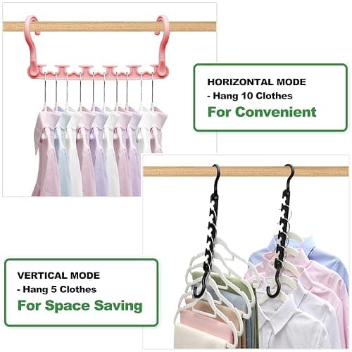 8-Pack-Closet-Organizers-and-Storage,Sturdy Organization-and-Storage-Hangers-Space-Saving for Wardrobe,Dorm-Room-Essentials for College Students Girls Smart Clothes Hanger thumbnail 6