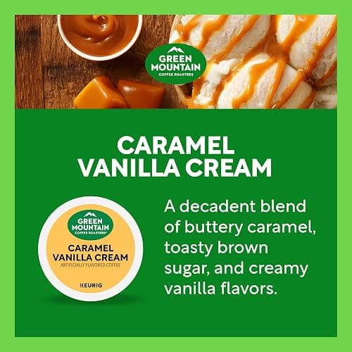 Green Mountain Coffee Roasters Caramel Vanilla Cream, Single-Serve Keurig K-Cup Pods, Flavored Light Roast Coffee Pods, 32 Count thumbnail 7