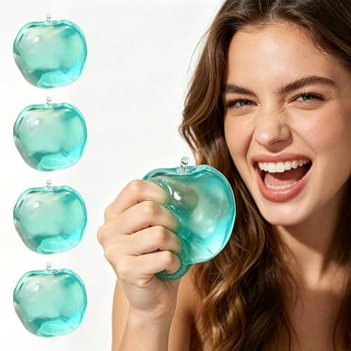 Blue Apple Squishy Stress Ball – Transparent Maltose Squeeze Toy with Slow Rise Effect, Clear Jelly Sensory Toy for Adults Office Desk Decor, Stress Relief & Anxiety (Blue) thumbnail 6