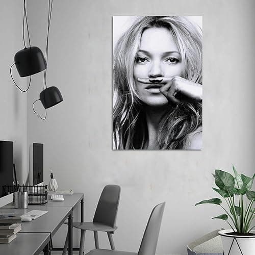 Kate Moss Black And White Pretty Art Posters Poster Decorative Painting Canvas Wall Art Living Room Posters Bedroom Painting 16x24inch(40x60cm) thumbnail 6