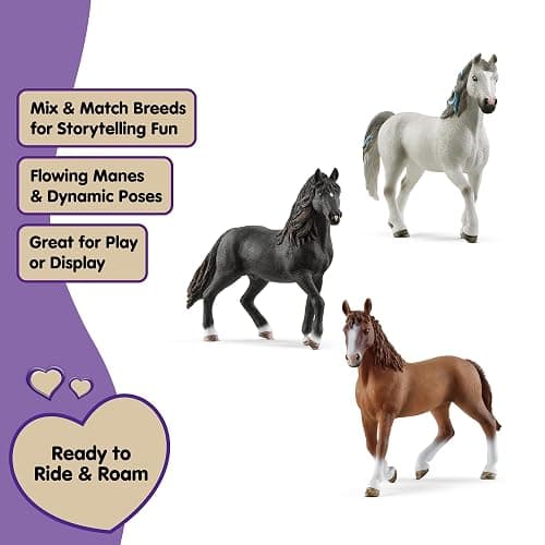 Schleich Horse Club - 3 PC Horse Figurine Playset - Collectible Figures with 3 Unique Breeds for Girls and Boys - Realistic Farm Animal Toy Set for Kids Ages 5+ | 77788 thumbnail 4