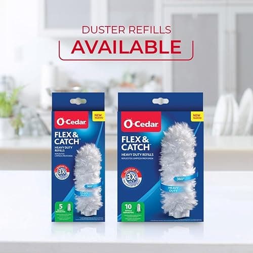 O-Cedar Flex & Catch Heavy Duty Dusting Kit with 15 Disposable Duster Refills | New & Improved Model | Extendable 3 Ft Handle with Stay-On Duster Hook | Traps 3X More Dust Than Feather Dusters thumbnail 15