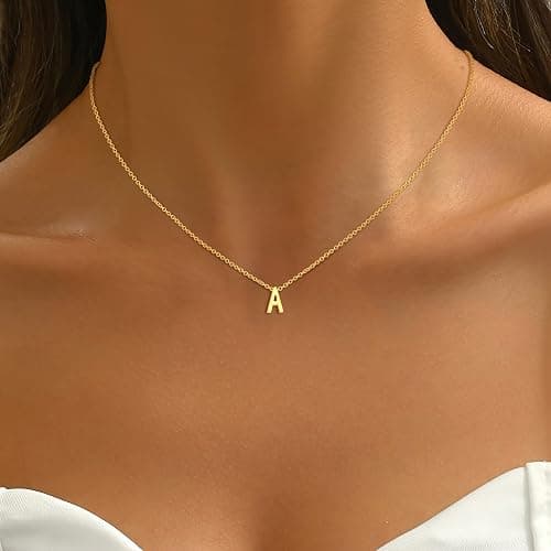Goldegg Initial Necklaces for Women Girls, 14K Gold Plated Letter A-Z Pendant Necklace Tiny Initial Necklace Birthday Gifts for Women Teen Girl Gifts Trendy Stuff thumbnail 5