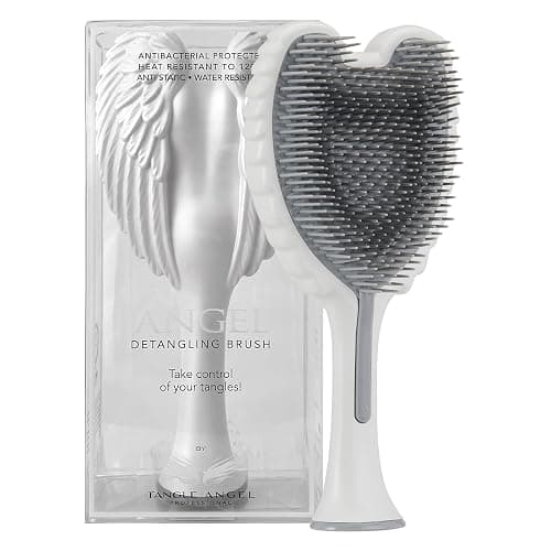 Detangling Hair Brush - Anti Static Angel Wing Hair Brush with Soft & Flexible Bristle for Straight & Wavy Hair - Tangle Angel Hair Detangler Brushes for Blow Drying & Shower - Matt White - Image 1