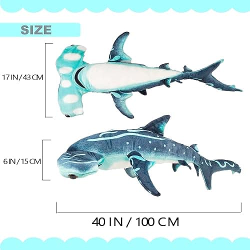 Beeyybuy 40 inch Hammerhead Shark Stuffed Animal - Giant Shark Plush Toy thumbnail 2
