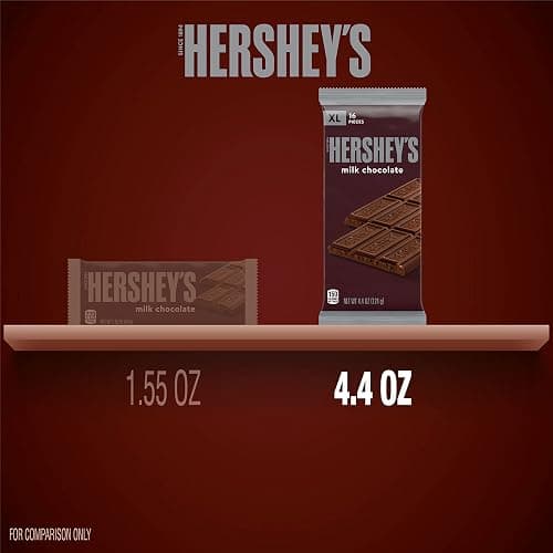 HERSHEY'S Milk Chocolate XL, Candy Bars, 4.4 oz (12 Count, 16 Pieces) thumbnail 5