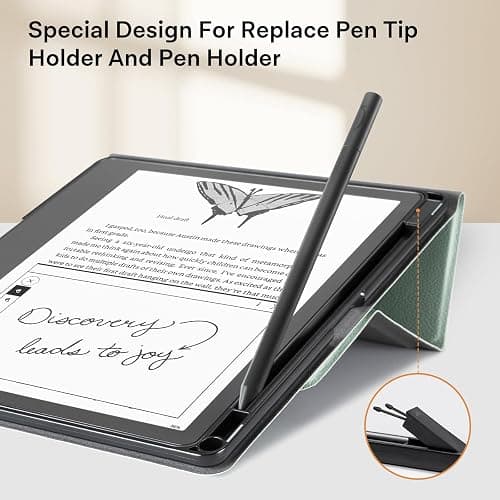 CoBak Stand Case for Kindle Scribe - Premium Folio Leather Cover with Pen Holder, Auto Sleep/Wake - Compatible with 10.2 Inch Kindle Scribe (2022/2024 Release) | Premium, Leather Cover, with Pen Holder, Auto Sleep/Wake, 2022/2024 Release thumbnail 3