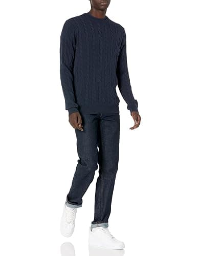 Amazon Essentials Mens Crewneck Cable Sweater thumbnail 5
