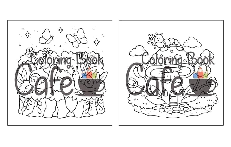 Tiny Gardens: Cute & Comfy Coloring Book for Adults and Teens Featuring Adorable Garden Scenes thumbnail 3