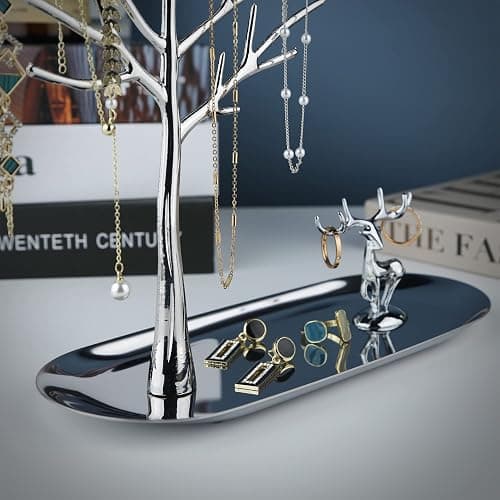 MORE&LESS Tree and Deer Jewelry Rack,for Ring Earrings Necklace Bracelet,Suitable for living rooms, bathrooms,offices,etc. thumbnail 4