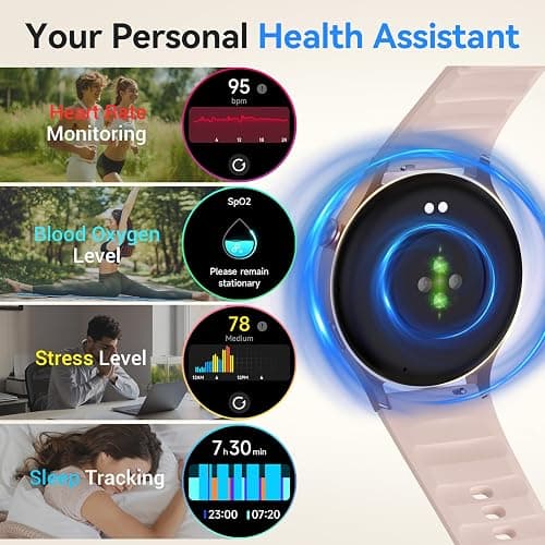 Fitpolo Smart Watch for Women,1.3" AMOLED Touchscreen Fitness Tracker, Make/Answer Calls, Heart Rate SpO2 Monitor, 3ATM Waterproof, Sleep & Activity Tracking Smartwatch for Android Phones iPhone thumbnail 4