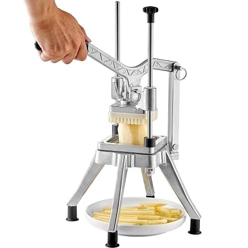 VEVOR Commercial French Fry Cutter, 4 Blades Lever Vegetable Chopper | 1/2”, 3/8”, 1/4”, 6-Wedge Slicer, 420J Stainless Steel Blades, Potato Dicer & Fruit Lever Cutter, for Dining and Home Kitchen thumbnail 9