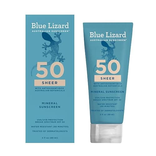 Blue Lizard Sheer Mineral SPF 50 Sunscreen Lotion, Zinc Oxide, 100% Mineral Formula, Nourishes with Australian Desert Lime and Peach, Paraben-Free, Fragrance-Free, 3 fl oz - Image 1
