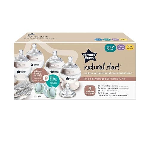 Tommee Tippee Starter Set Natural Start per neonati, 150 ml e 260 ml, biberon anti-colica con tettarella a flusso lento, tettarelle a flusso lento e medio per un attacco naturale, autosterilizzante thumbnail 2