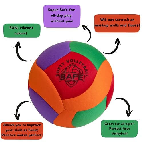 Softy Volleyball - Super Soft Designed for Pain-Free Play - Awesome Kids Indoor Ball with a Realistic Feel and Bounce - Perfect Ball for House (Softy Volleyball) thumbnail 4