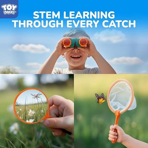 TOY Life Bug Catcher for Kids Outdoor Toys with Butterfly Net, Kids Binoculars, Magnifying Glass, Bug Habitat with Magnified Viewer & Bug Toys Tweezers, Insects Bug Catching Kit Outdoor Explorer Kit thumbnail 3
